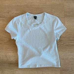 Wild Fable blue ribbed open back tee